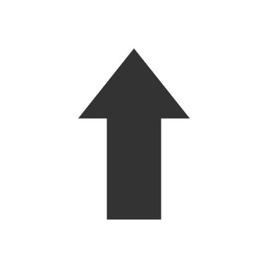 Beyaz arka planda yalıtılmış siyah ok simgesi