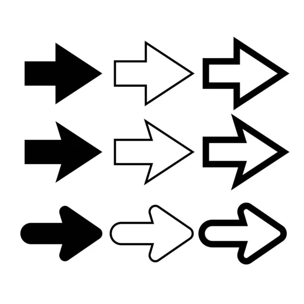 Definir Setas Ícones Isolados Fundo Branco —  Vetores de Stock