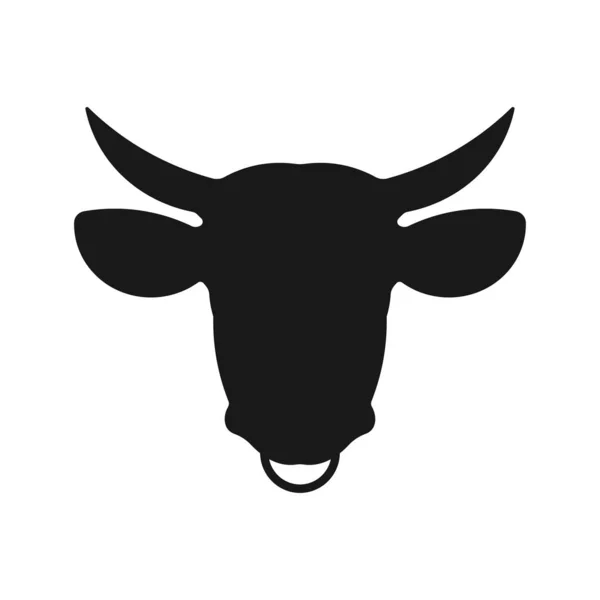 Cow Head Icon Isolated White Background — Stock Vector