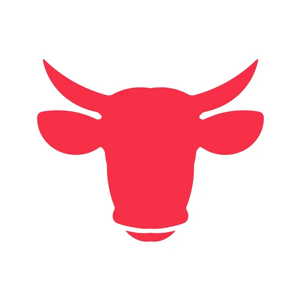 Cow Head Ikonen Isolerad Den Vita Bakgrunden — Stock vektor