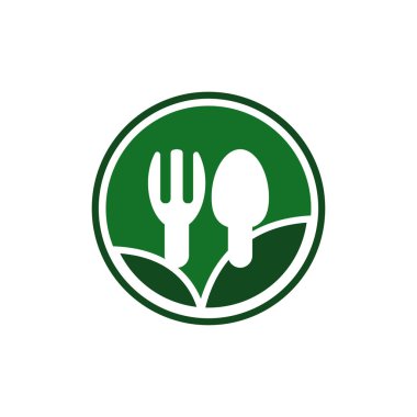 Organik sağlıklı gıda logosu beyaz arka plan üzerinde izole