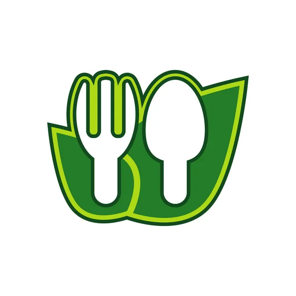 Ekologiczne Logo Zdrowej Żywności Białym Tle — Wektor stockowy