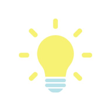 Karikatür ampul beyaz arka plan izole