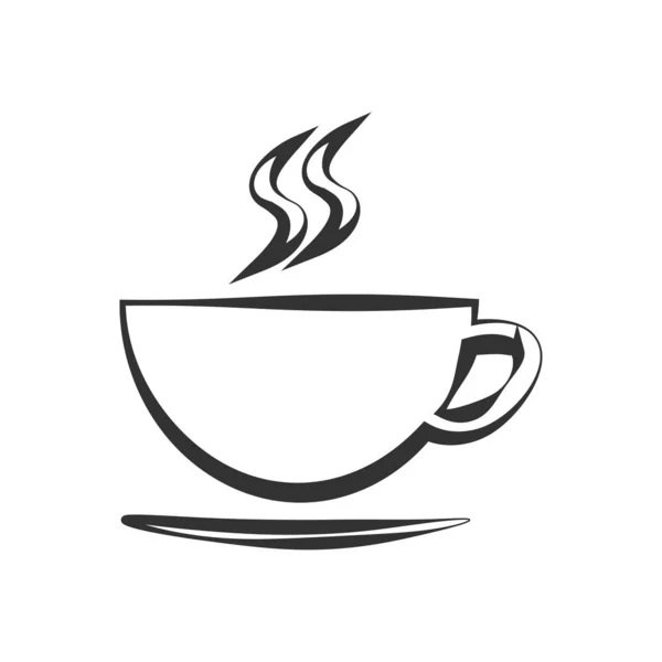 Taza Café Caliente Aislado Sobre Fondo Blanco — Vector de stock