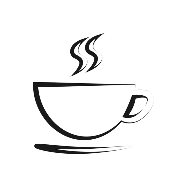 Tazza Caffè Caldo Isolato Sullo Sfondo Bianco — Vettoriale Stock