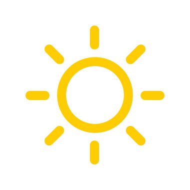 Yaz güneşi simgesi beyaz arka planda izole