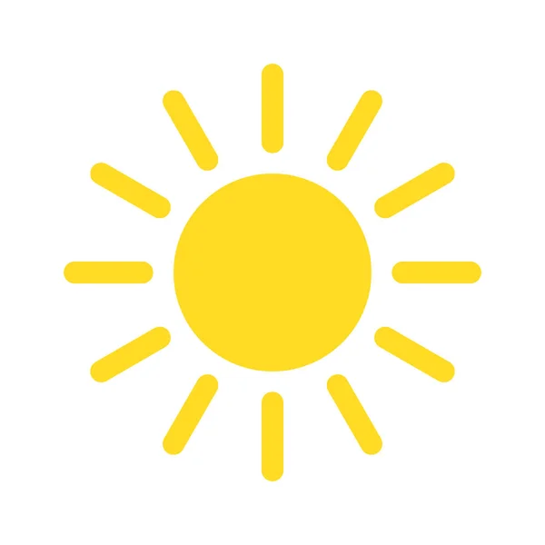 Літня Ікона Сонця Ізольована Білому Тлі — стоковий вектор