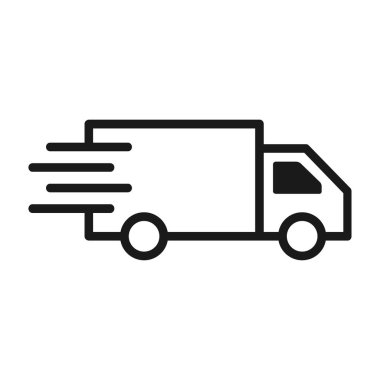 Beyaz arka planda yalıtılmış hızlı teslimat simgesi