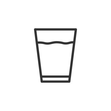 Beyaz arka planda izole su bardağı simgesi