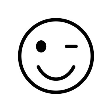 Beyaz arka planda yalıtılmış gülümseme simgesi vektörü