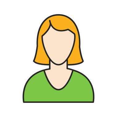 Beyaz arkaplanda izole edilmiş güzel kadın simgesi