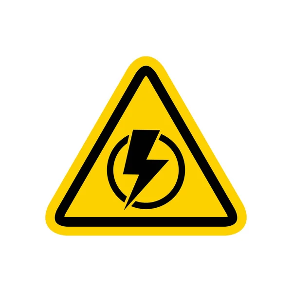 Driehoekig Pictogram Van Elektriciteit Geïsoleerd Witte Achtergrond — Stockvector