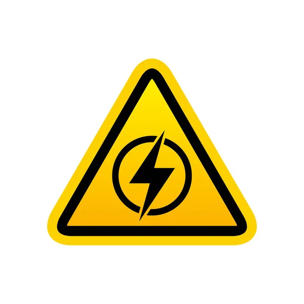 Driehoekig Pictogram Van Elektriciteit Geïsoleerd Witte Achtergrond — Stockvector