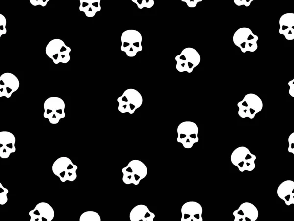 Κρανίο Αδιάλειπτη Μοτίβο Μαύρο Φόντο Διανυσματική Απεικόνιση — Διανυσματικό Αρχείο