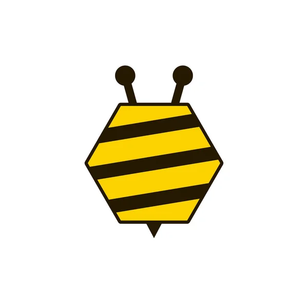 Das Logo Der Honigwaben Bienen Vektor Illustration Isoliert Auf Weiß — Stockvektor