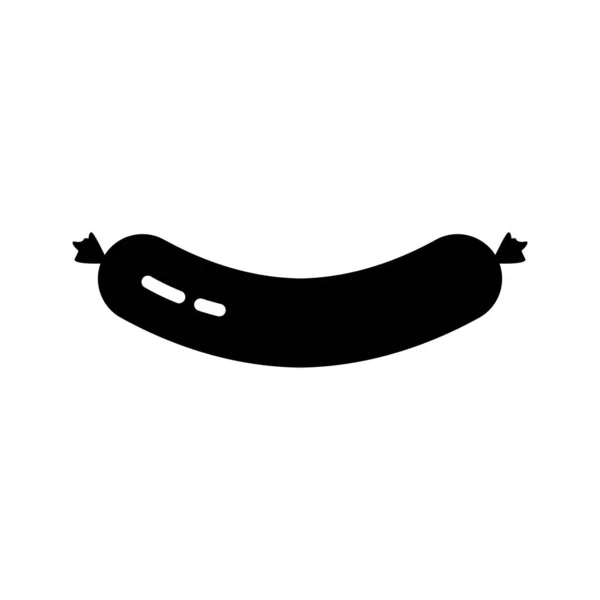 Wurst Schwarze Silhouette Vektor Illustration Isoliert — Stockvektor