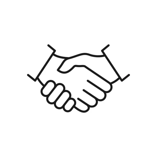 Handshake Line Icon Business Agreement Konzept Vektor Illustration Isoliert Auf — Stockvektor