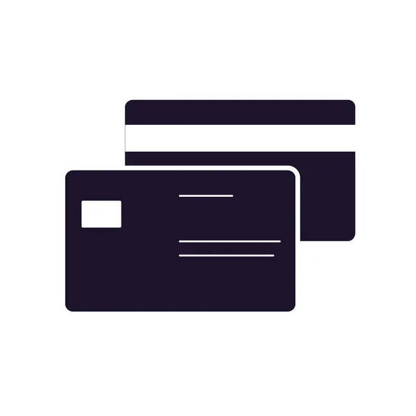 Creditcard Debetkaart Pictogram Geïsoleerd Wit — Stockvector