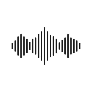 Ses dalgası ikon vektör çizimi beyaz üzerinde izole