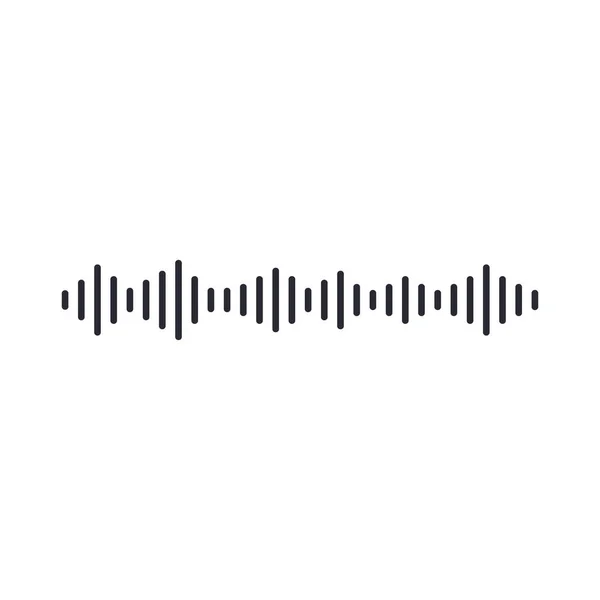 Ikona Zvukové Vlny Vektorové Ilustrace Izolované Bílé — Stockový vektor