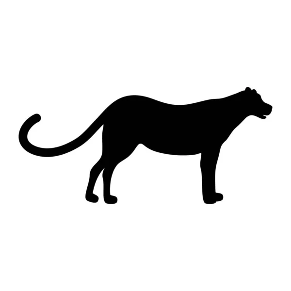 Silhueta Pantera Leão Puma Jaguar Leopardo Tigre Ilustração Vetor Logotipo — Vetor de Stock