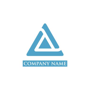 A harfi soyut logo şablonu tasarım vektör çizimi izole edildi. Üçgen sembolü şirketi.