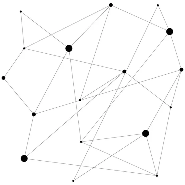 Fond Abstrait Avec Des Cercles Des Lignes Connexion Illustration Vectorielle — Image vectorielle