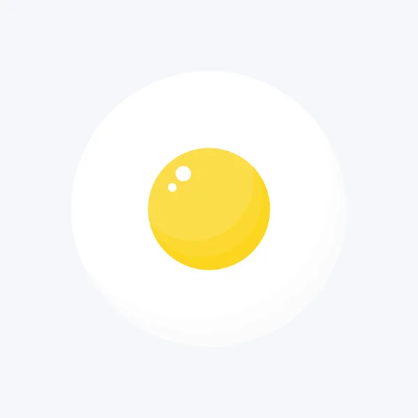 Fried Egg Flat Vector Isolated Light Background Breakfast Symbol Illustration — Stock Vector