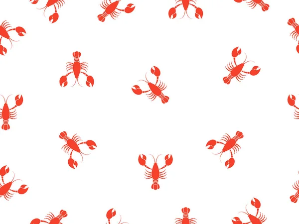龙虾无缝图案背景 海鲜病媒说明 — 图库矢量图片