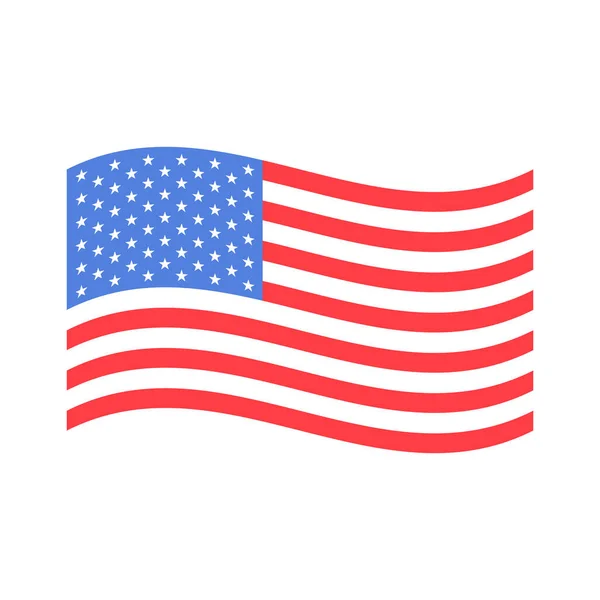 Vector Onda Bandera Americana Aislado Blanco — Archivo Imágenes Vectoriales