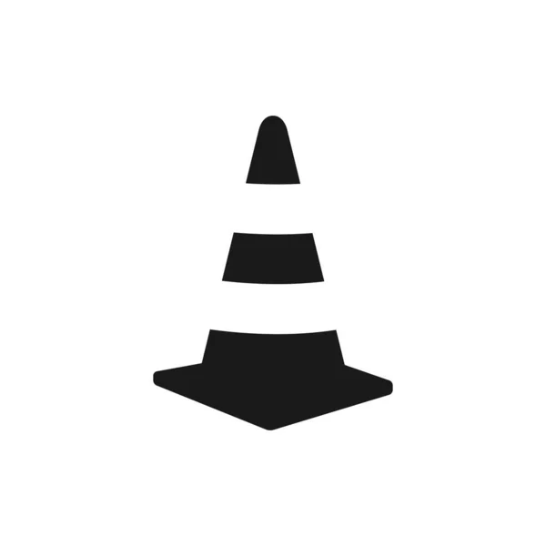 Cone Road Black Icon Vector Isolated White — Stock Vector