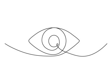 Devamlı bir göz çizimi. El çizimi taslak vektör çizimi beyaz üzerine izole edildi