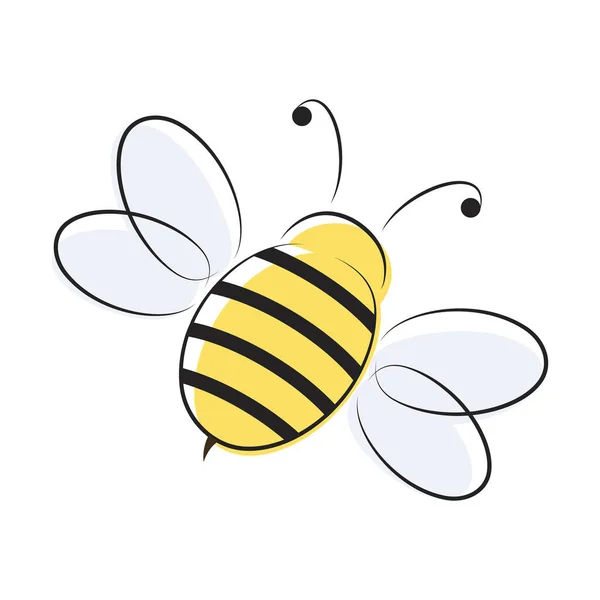 Yellow Black Bee Simple Icon Vector Isolated White Background — Stock Vector