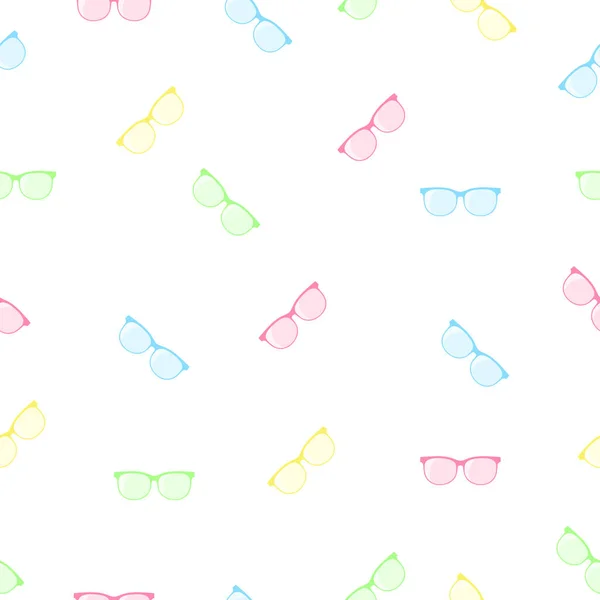 シームレスなパターンカラフルなメガネ ピンク 黄色のメガネベクトルイラスト — ストックベクタ