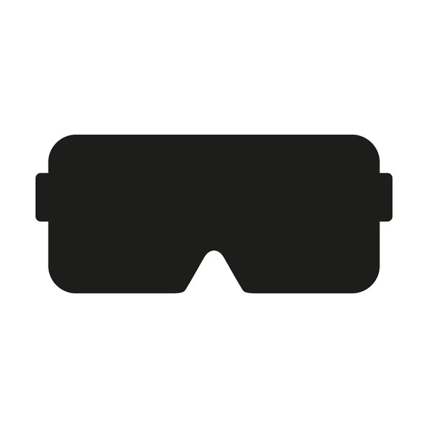 Virtuális Valóság Szemüveg Ikon Üveg Fekete Forma Fehér Alapon Izolált — Stock Vector