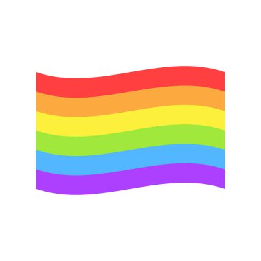 LGBT gurur sembolü beyazı izole etti. Gökkuşağı dalga bayrağı sembolü.