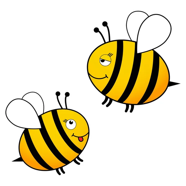 かわいい蜂セット絵文字ベクトルイラスト孤立 — ストックベクタ