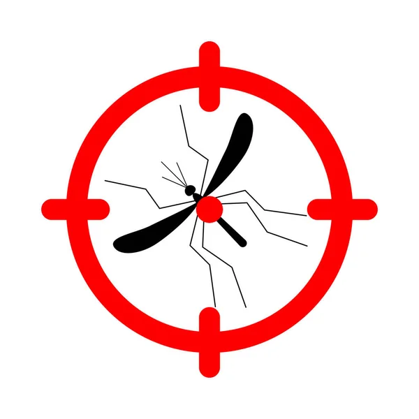 Цель Векторной Иллюстрации Комаров Комары Стоп Знак Вектор Иллюстрация Изолированы — стоковый вектор