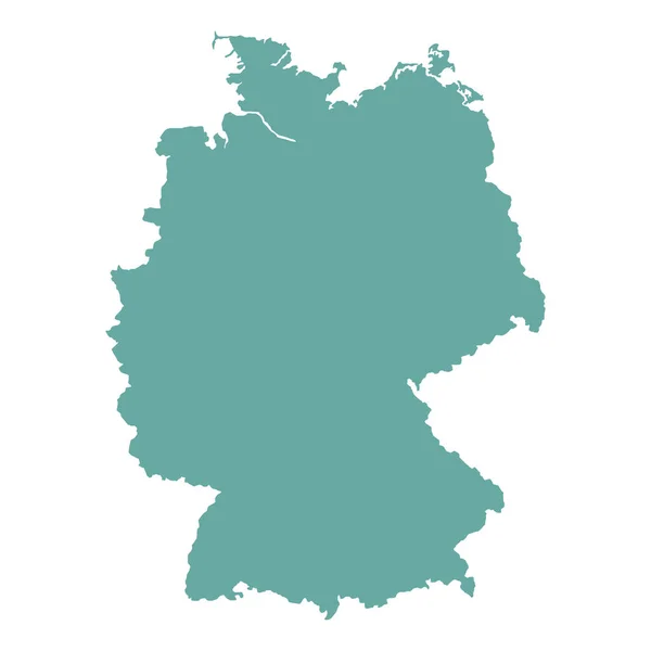 ドイツ地図シルエットベクトルイラスト白で隔離 — ストックベクタ
