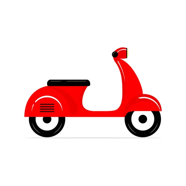 Κόκκινο Διάνυσμα Μοτοσικλέτας Κόψτε Σκούτερ Παράδοσης Κινούμενο Σχέδιο Γρήγορη Μικρή — Διανυσματικό Αρχείο