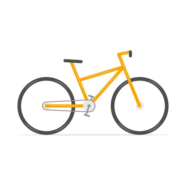 Σπορ Κίτρινο Ποδήλατο Διάνυσμα Ποδήλατο Επίπεδη Απεικόνιση Που Απομονώνονται Λευκό — Διανυσματικό Αρχείο