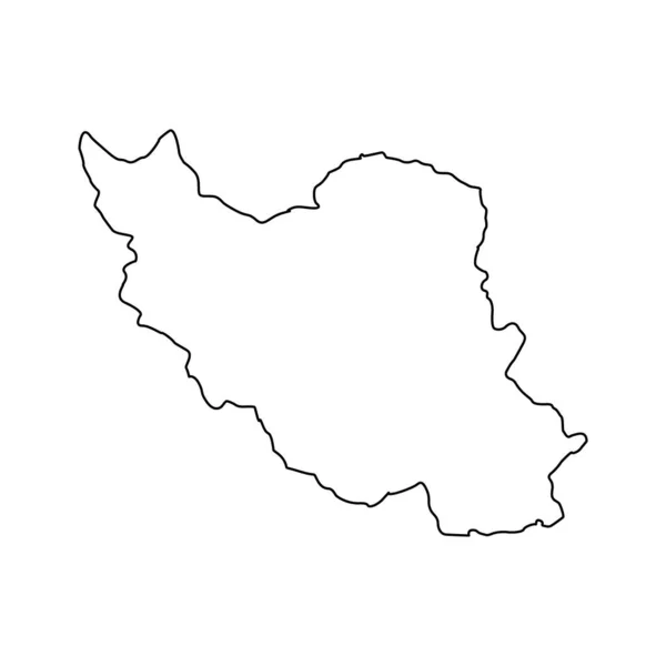 Irão Mapa Linha Vetor Ilustração Isolado Fundo Branco — Vetor de Stock