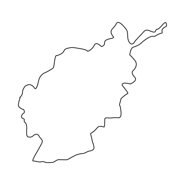 Afganistan Map Line Vector Illustration Isolated White — 图库矢量图片