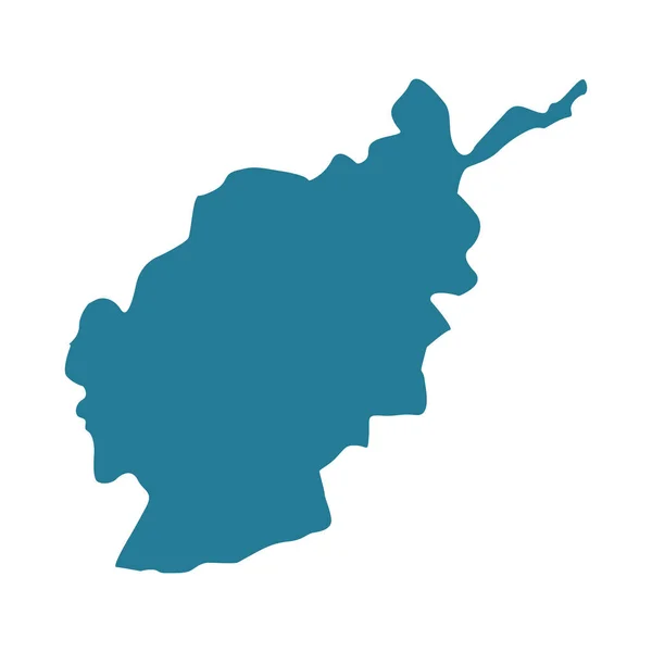 Векторна Ілюстрація Карті Афганістану Ізольована Білому Афганський Блакитний Контур — стоковий вектор