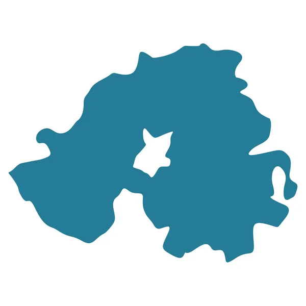 Північноірландський Блакитний Мап Ізольований Білому Тлі — стоковий вектор