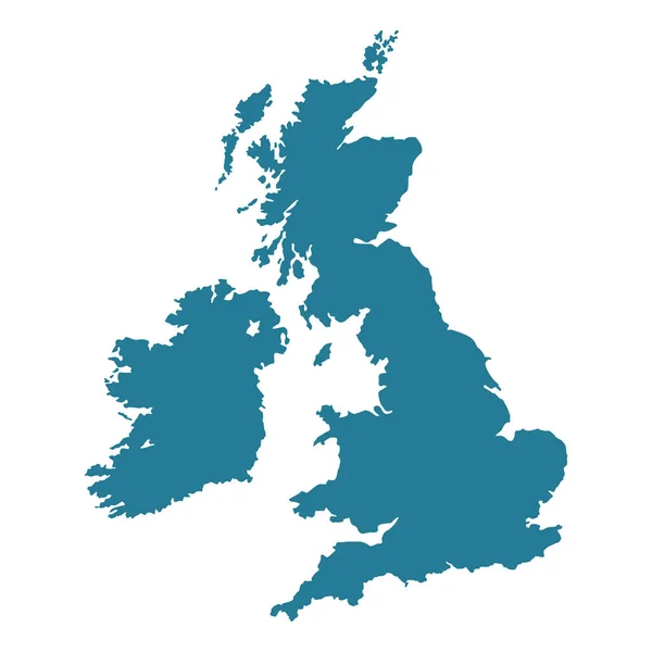 Reino Unido Forma Mapa Silhueta Vetor Ilustração Isolado Branco —  Vetores de Stock