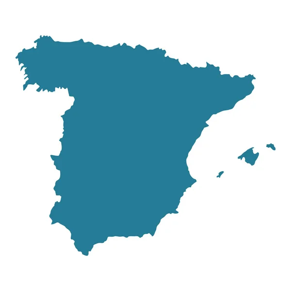 España Mapa Vector Forma España País Silueta Ilustración Aislado Blanco — Vector de stock