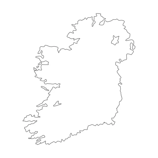 Irlande Illustration Vectorielle Ligne Carte Isolée Sur Blanc — Image vectorielle