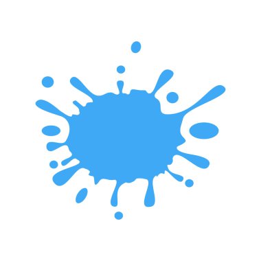 Sıçrama vektörü mavi şekli beyazı izole eder.