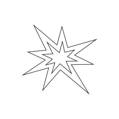 Ateş hattı simgesi beyazda izole edildi. Siyah patlama vektör illüstrasyonu.